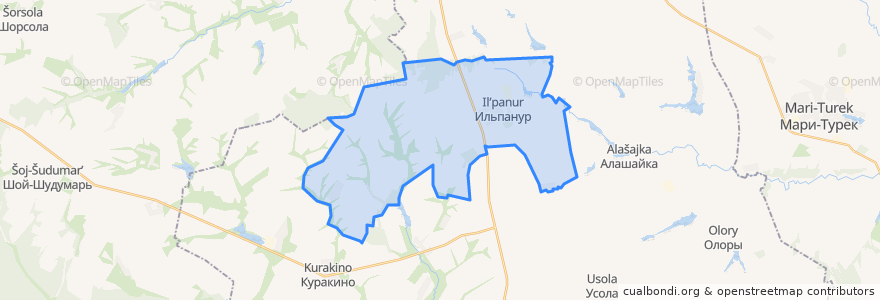 Mapa de ubicacion de Ильпанурское сельское поселение.