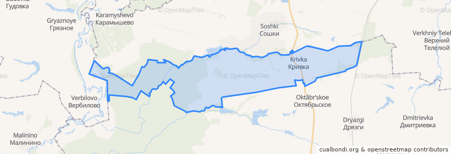 Mapa de ubicacion de Кривский сельсовет.