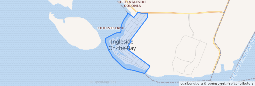 Mapa de ubicacion de Ingleside on the Bay.