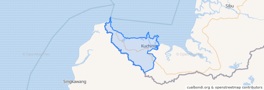 Mapa de ubicacion de Bahagian Kuching.