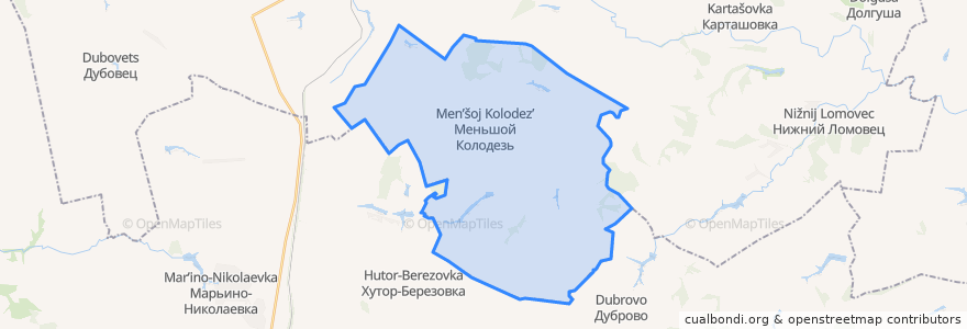 Mapa de ubicacion de Меньшеколодезский сельсовет.