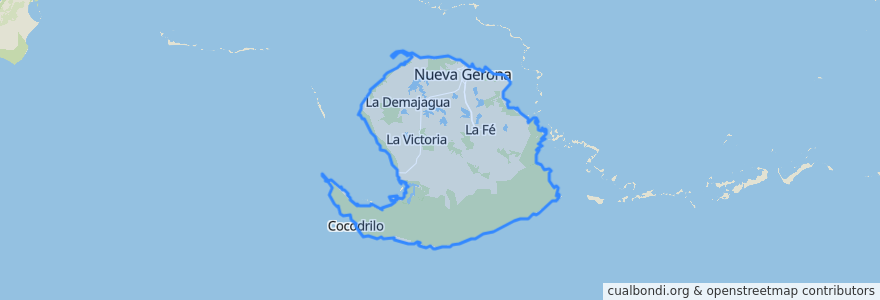 Mapa de ubicacion de Isla de la Juventud.