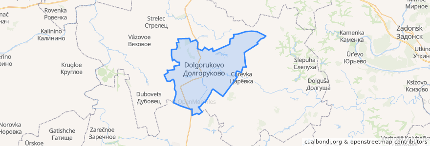 Mapa de ubicacion de Долгоруковский сельсовет.