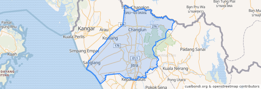 Mapa de ubicacion de Kubang Pasu.