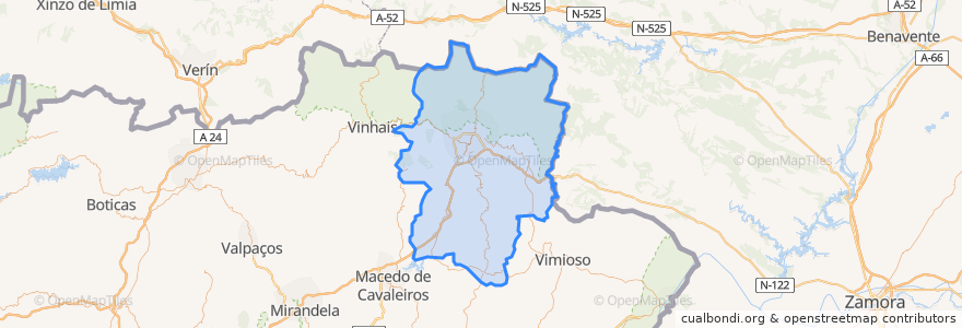 Mapa de ubicacion de Bragança.