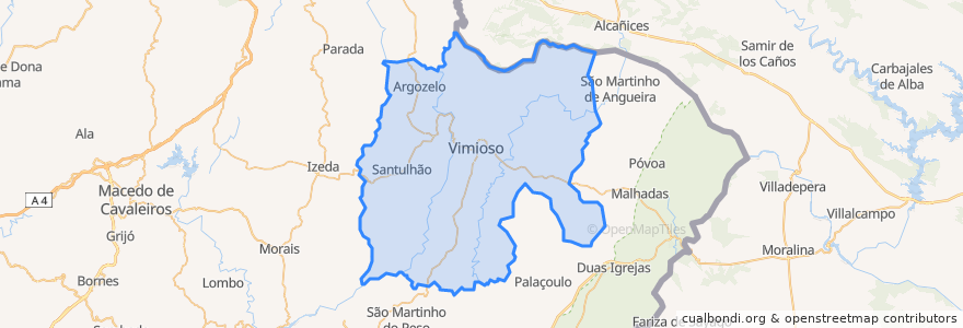 Mapa de ubicacion de Vimioso.