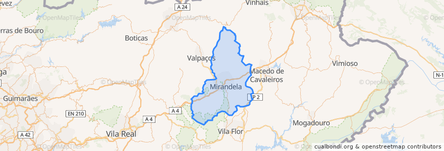 Mapa de ubicacion de Mirandela.