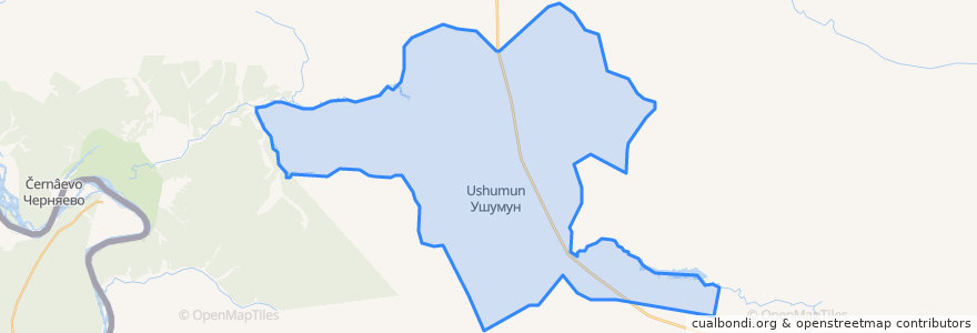 Mapa de ubicacion de городское поселение Ушумун.