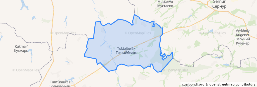 Mapa de ubicacion de Токтайбелякское сельское поселение.