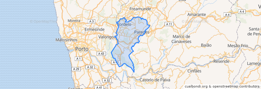 Mapa de ubicacion de Paredes.