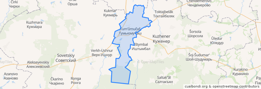 Mapa de ubicacion de Тумьюмучашское сельское поселение.