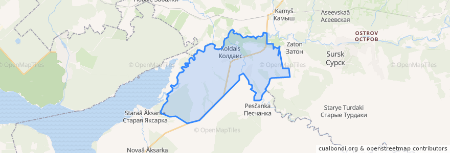 Mapa de ubicacion de Колдаисский сельсовет.