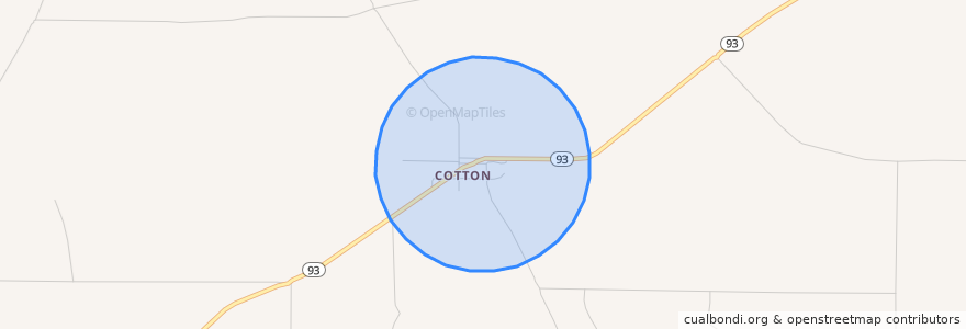 Mapa de ubicacion de Cotton.