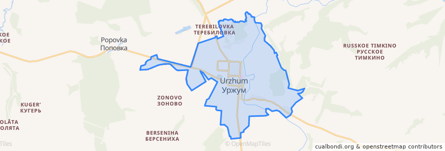 Mapa de ubicacion de Уржумское городское поселение.