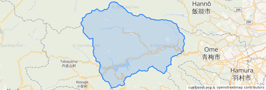 Mapa de ubicacion de Okutama.