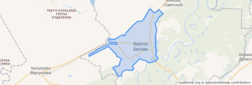 Mapa de ubicacion de городское поселение Беково.