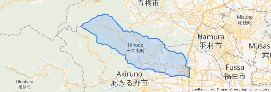 Mapa de ubicacion de Hinode.