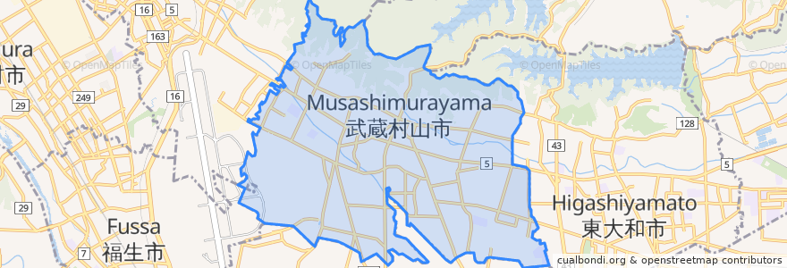 Mapa de ubicacion de 武藏村山市.