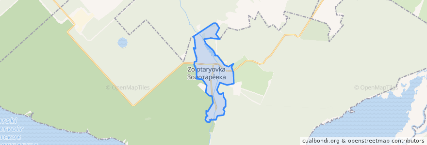 Mapa de ubicacion de городское поселение Золотарёвка.
