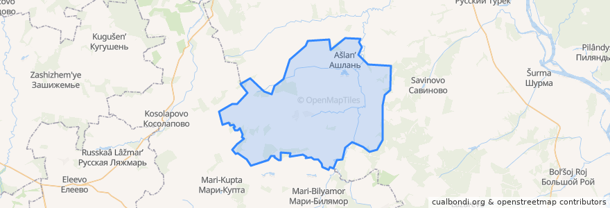 Mapa de ubicacion de Лопьяльское сельское поселение.