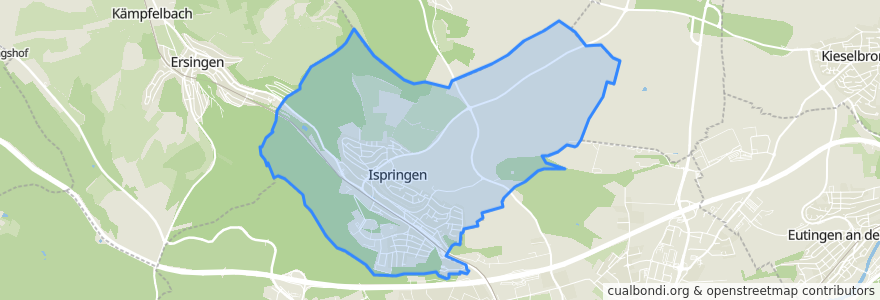 Mapa de ubicacion de Ispringen.