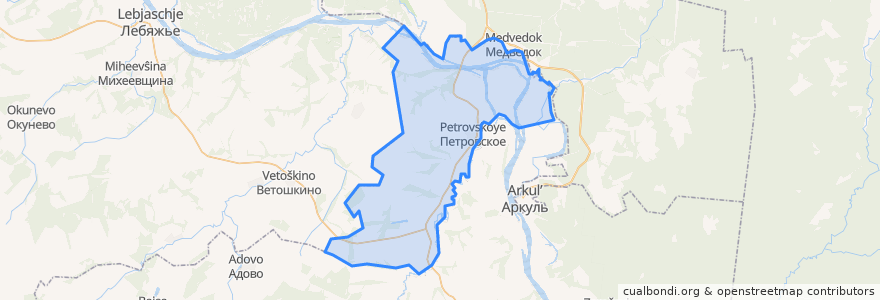 Mapa de ubicacion de Петровское сельское поселение.