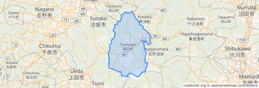 Mapa de ubicacion de Tsumagoi.