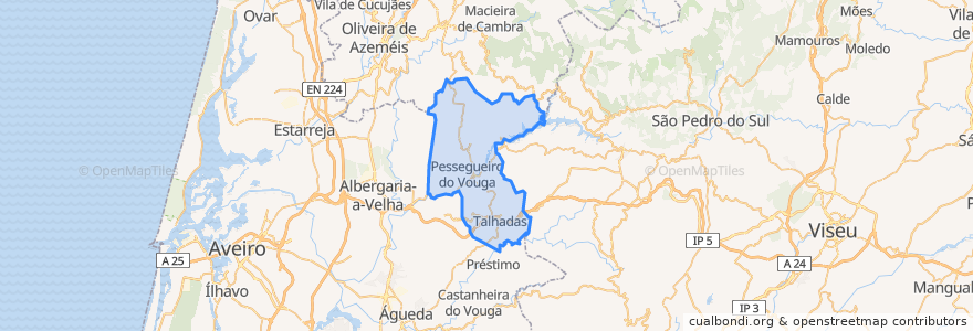 Mapa de ubicacion de Sever do Vouga.