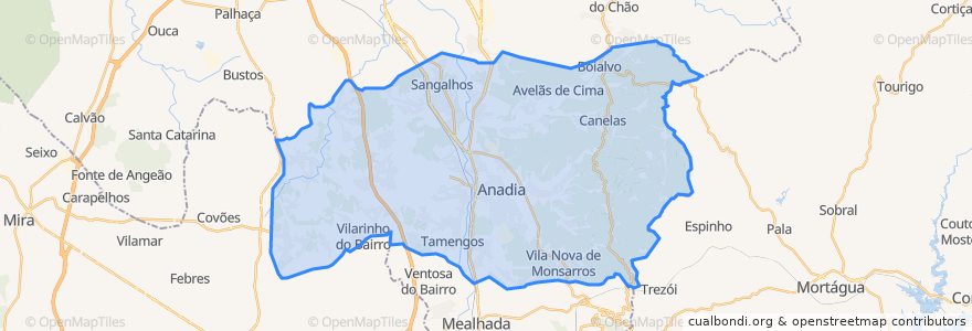 Mapa de ubicacion de Anadia.