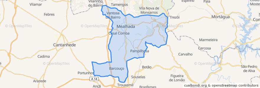 Mapa de ubicacion de Mealhada.