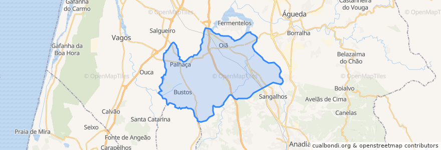 Mapa de ubicacion de Oliveira do Bairro.