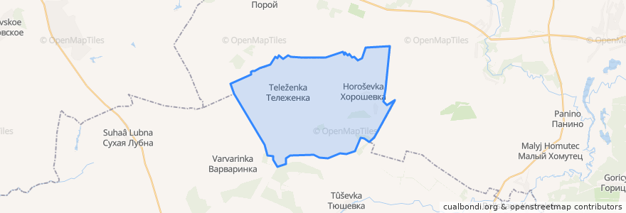 Mapa de ubicacion de Тележенский сельсовет.