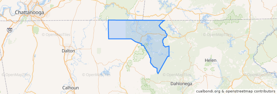 Mapa de ubicacion de Fannin County.