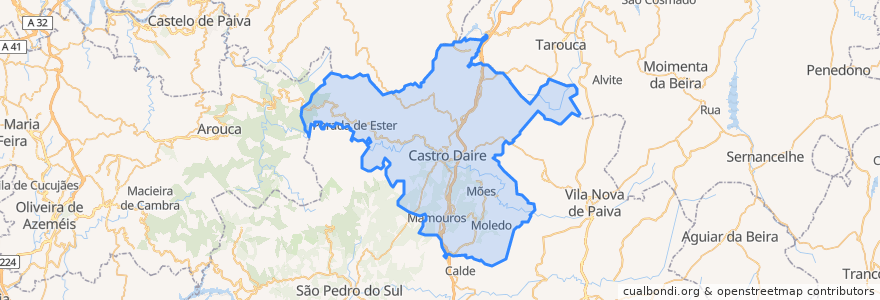 Mapa de ubicacion de Castro Daire.