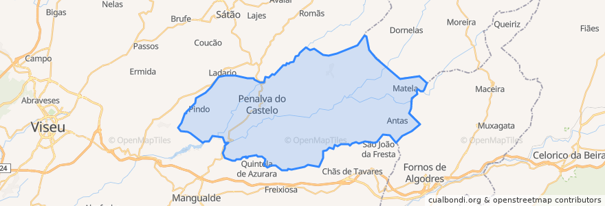 Mapa de ubicacion de Penalva do Castelo.