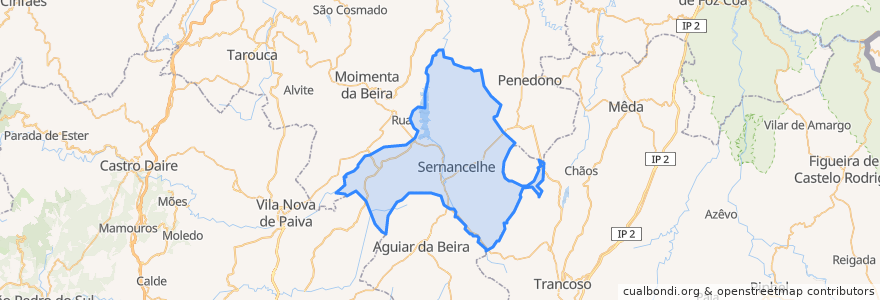 Mapa de ubicacion de Sernancelhe.