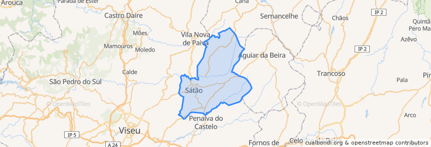 Mapa de ubicacion de Sátão.