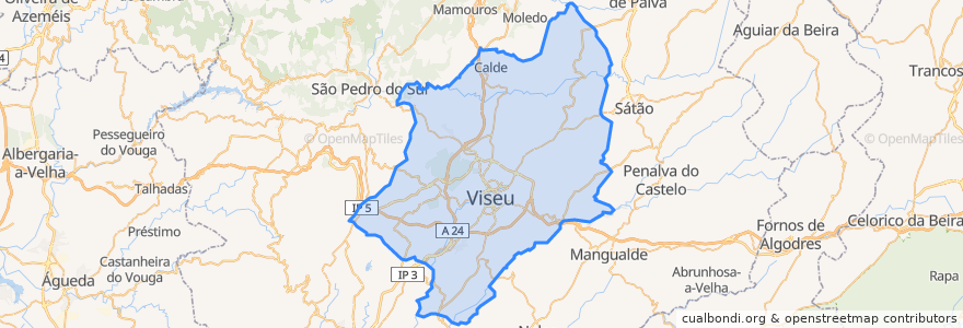 Mapa de ubicacion de Viseu.