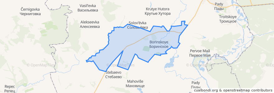 Mapa de ubicacion de Боринский сельсовет.