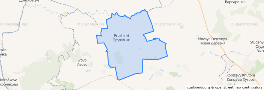 Mapa de ubicacion de Пружинский сельсовет.