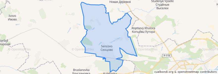 Mapa de ubicacion de Сенцовский сельсовет.