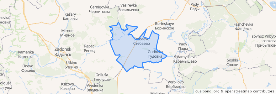 Mapa de ubicacion de Стебаевский сельсовет.