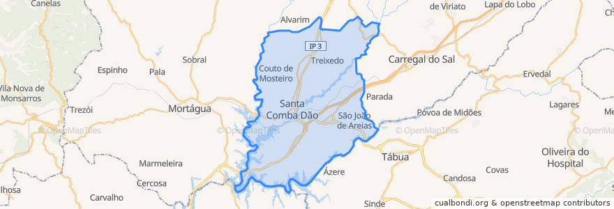 Mapa de ubicacion de Santa Comba Dão.