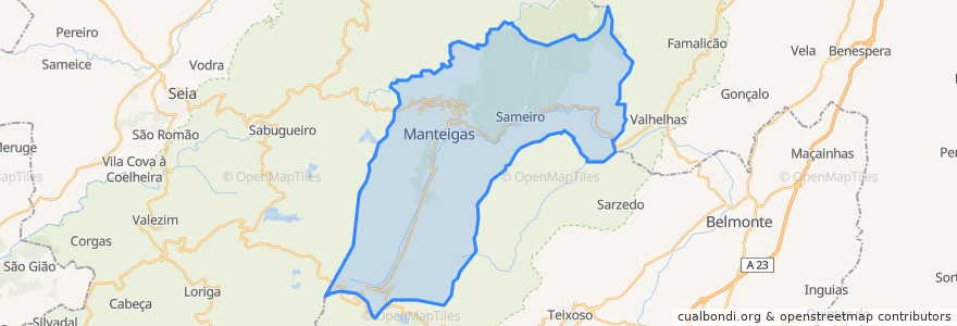 Mapa de ubicacion de Manteigas.