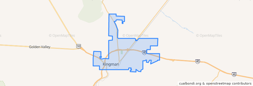 Mapa de ubicacion de Kingman.