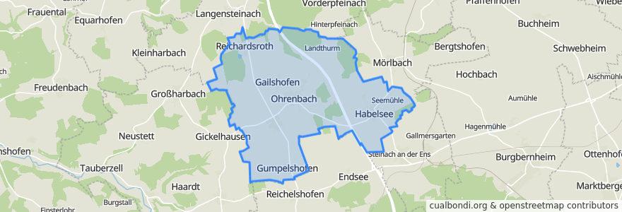 Mapa de ubicacion de Ohrenbach.