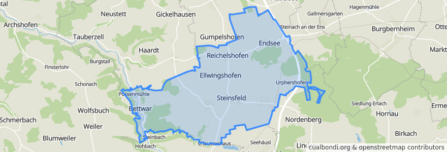 Mapa de ubicacion de Steinsfeld.