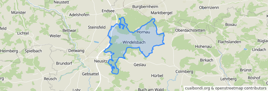 Mapa de ubicacion de Windelsbach.