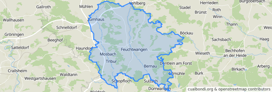 Mapa de ubicacion de Feuchtwangen.