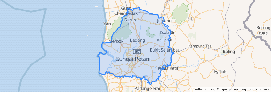 Mapa de ubicacion de Kuala Muda.